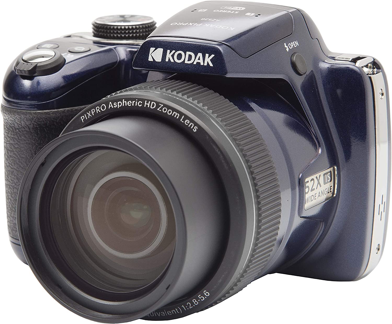 KODAK Pixpro AZ528 – Appareil Photo Bridge Numérique (16 MP CMOS, Zoom Optique 52X, Vidéo Full HD, Écran LCD 3’’, WiFi) Bleu Nuit